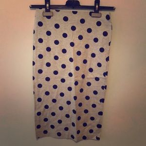 Stretchy cotton body polka dot skirt